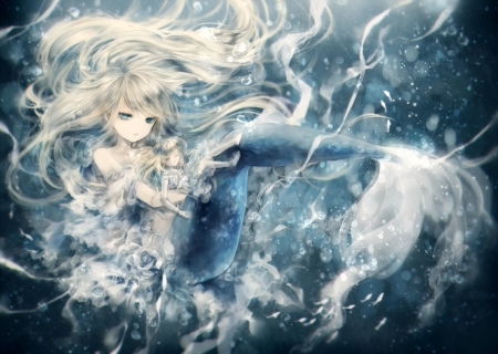 Mermaid - cg, Mermaid, fantasy, anime