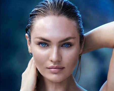 Candice Swanepoel - face, model, girl, woman, blue, candice swanepoel