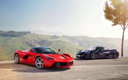 McLaren and Ferrari - car, cool, ferrari, fun, mclaren