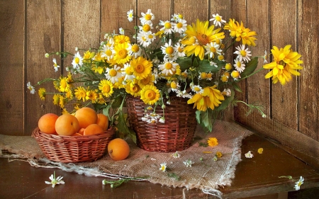 Summer Still Life - white, flowers, daisies, yellow, still life