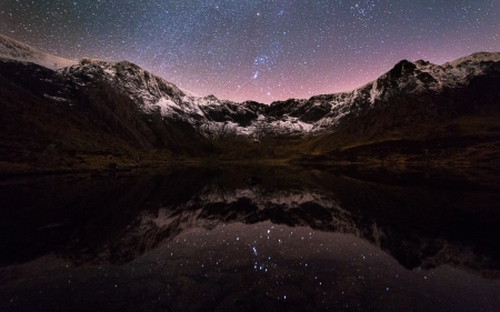 Night Sky - lake, nature, Stars, sky