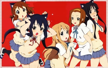 K-ON! - Cute, Female, Girls, Anime girls, Kawaii, Anime, Neko Girls, Neko, K-on, Cute anime girls