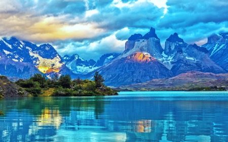 Beautiful Lake - Mountains, Lake, Landscape, Clouds