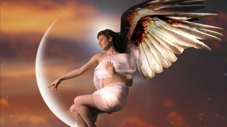 â€¢áƒ¦âœ¿áƒ¦â€¢ - sky, heaven, fantasy, moon, angel