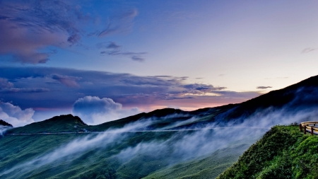 sunset behind the mountain - cool, fun, sunset, nature, mountain