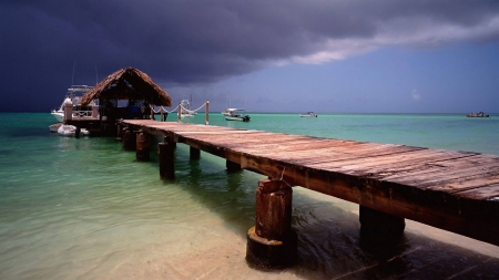 pier in the ocean - fun, nature, beach, ocean, cool