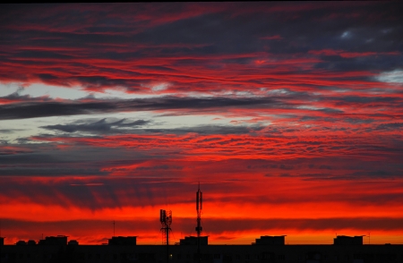 Red Sky - sky, red, nature, amazing