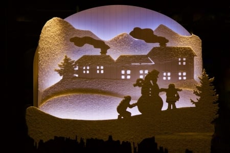 Window Decoration - silhouette, window, advent, winter, deco