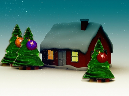 Winter Decoration - Advent, Winter, Decoration, Fir, House