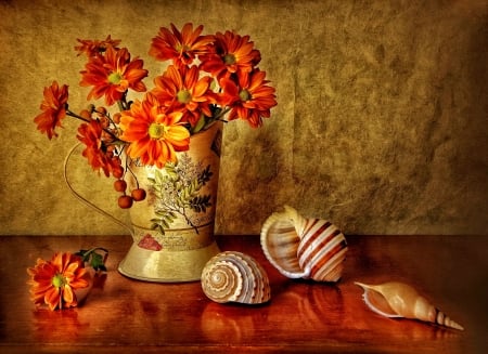 Still Life - floers, jug, jar, photo