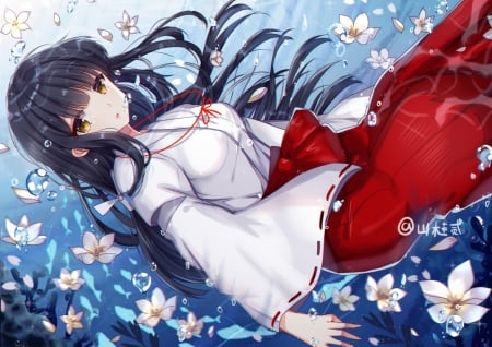 Kikyou - miko, inuyasha, japan, long hair, kikyou, japanese, anim, manga