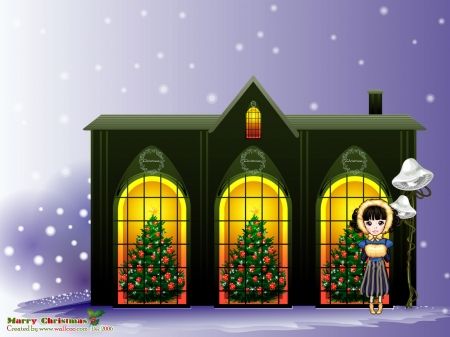 Christmas Church - wallpaper, picks, church, christmas