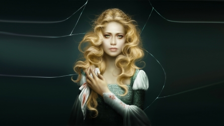 Wounded Princess - pretty, beautiful, girl, blonde, fantasy, sad, digital, woman, princess, nice, art