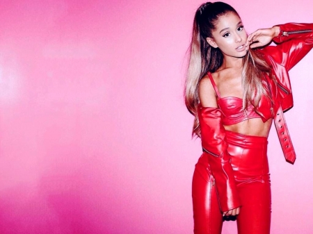 Ariana Grande - Grande, beautiful, singer, vinyl, actress, 2016, Ariana Grande, Ariana, red, model, wallpaper