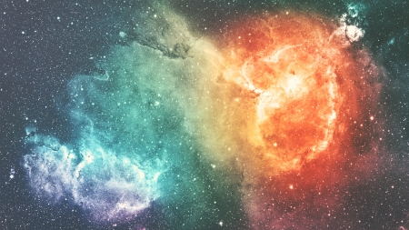 Nebula - moon, space, stars, Nebula