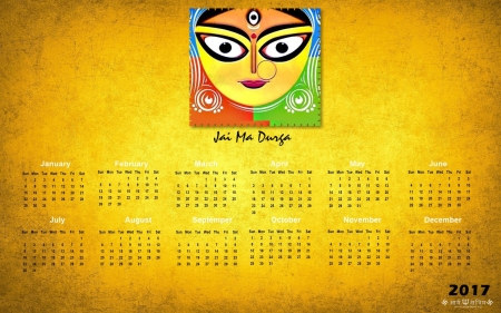 durga calendar wallpaper 2017 - jai ma durga, hd, wallpaper, 3017, calendar, durga