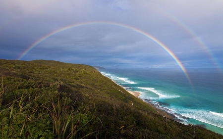 Rainbow - sea, ocean, rainbow, amazing