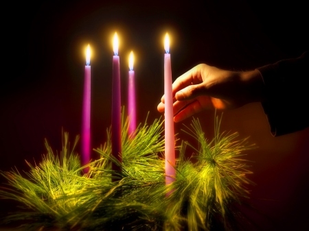 Advent candles - flame, four, advent, candles