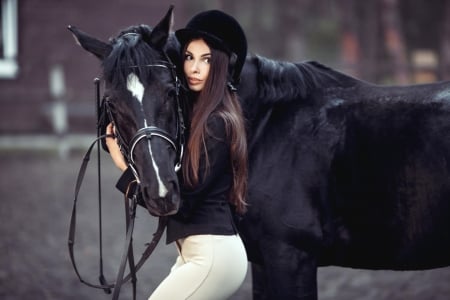 Equestrian with Horse - with, animal, Equestrian, Horse