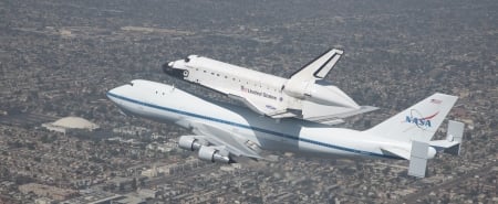 Space Shuttle Endeavour - 1098, piggy back, 747 jet, NASA