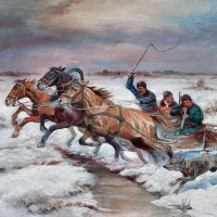 Troika Sleigh in Snow C