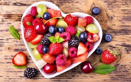 Fruit Salad  - berries, cherries, beautiful, photography, fruit, photo, still life, wide screen