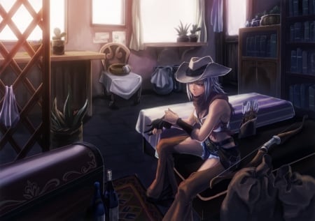 Anime Cowgirl - cg, cowgirl, art, Anime