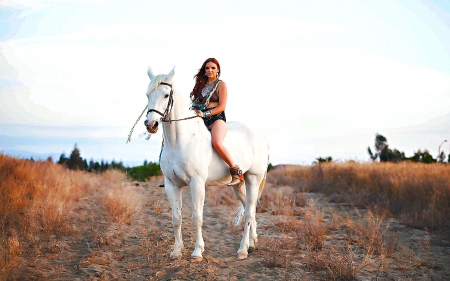 Let's Ride.. - girls, women, style, fun, models, female, cowgirl, fashion, boots, outdoors, brunettes, western, horse, ranch