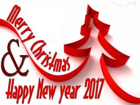 Merry Christmas and Happy New Year - christmas, red, new, year