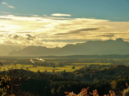 Alpine Landscape - nature, valley, sky, forest, mountains