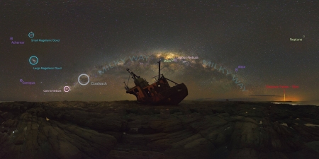 Milky Way over Shipwreck - fun, stars, milky way, cool, galaxies, space