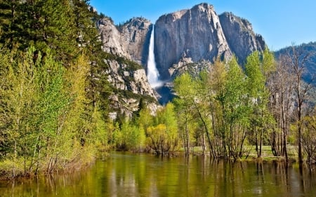 waterfall - fun, nature, waterfall, forest, cool, mountain