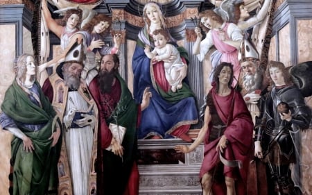 Madonna, Jesus, Angels and Saints