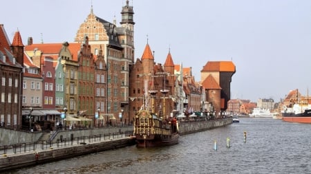 Poland - city, water, building, poland