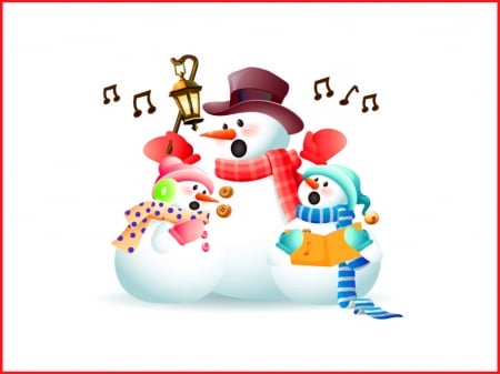 Carols - singing, winter, music, snowmen