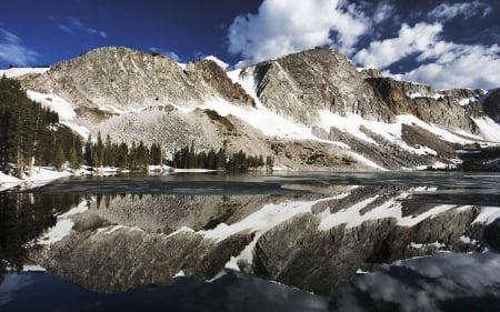 mountain scene - lake, cool, fun, nature, mountain