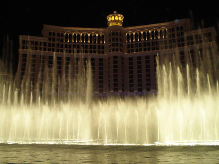 Las Vegas - fountain, sin city, night, water, vegas, hotel, las vegas