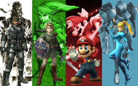 Super Smash Brothers Brawl: Characters - super smash brothers brawl, mario, samus, solid snake, link, super smash brothers