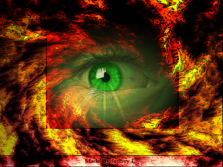 The Green Eye - green, eye, fire, mysterie