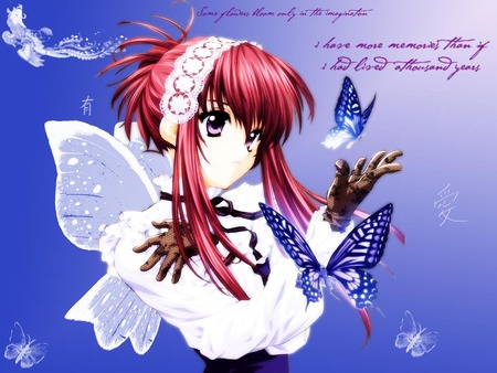 I love Butterflies - girl, anime