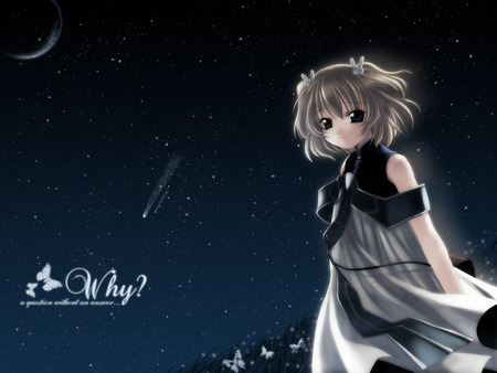 Walking Under The Stars - anime, stars, black