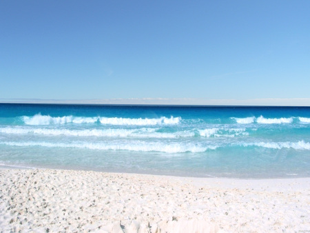 At the Beach - sunny, summer, druffix, beach, sea, sand, vista, white, holiday, sun, sky