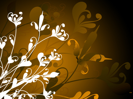 Golden Flowers [Vector Art] - vector, brown, golden, brown and golden and white flowers, golden white flowers