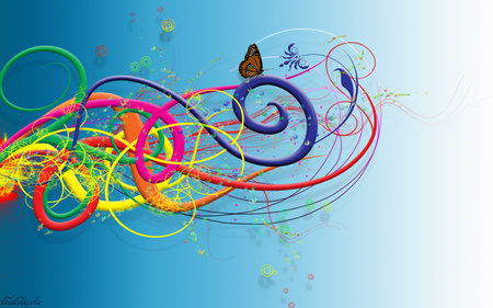 Colours of my Life - 3d, butterfly, abstract