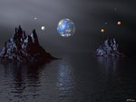 Earth and Different Planets in View from a Water Planet