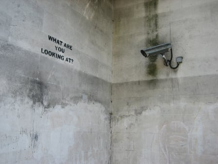 What are you looking at? - funny, security camera, wall