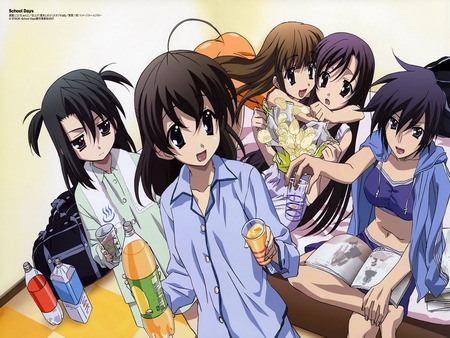 scool days - anime, girls, cool, other