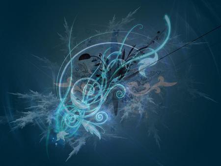 Neo Flower - 3d, abstract, blue