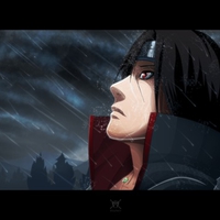 itachi in rain