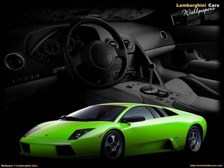 Lamborghini - black, car, elegant, green, lamborghini